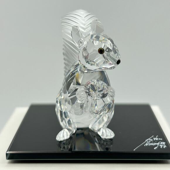 Swarovski 10-Year Jubilee Squirrel 1997 Crystal Figurine w/ Base & Box - Picture 9 of 16